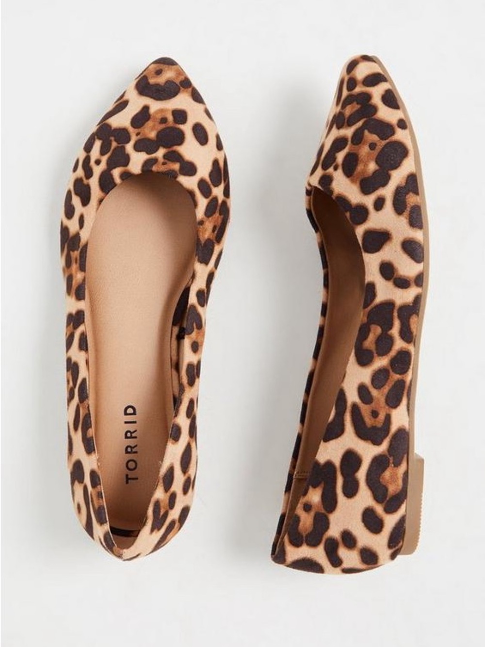 torrid Leopard-Print Pointed-Toe Flats in Tan and Black
